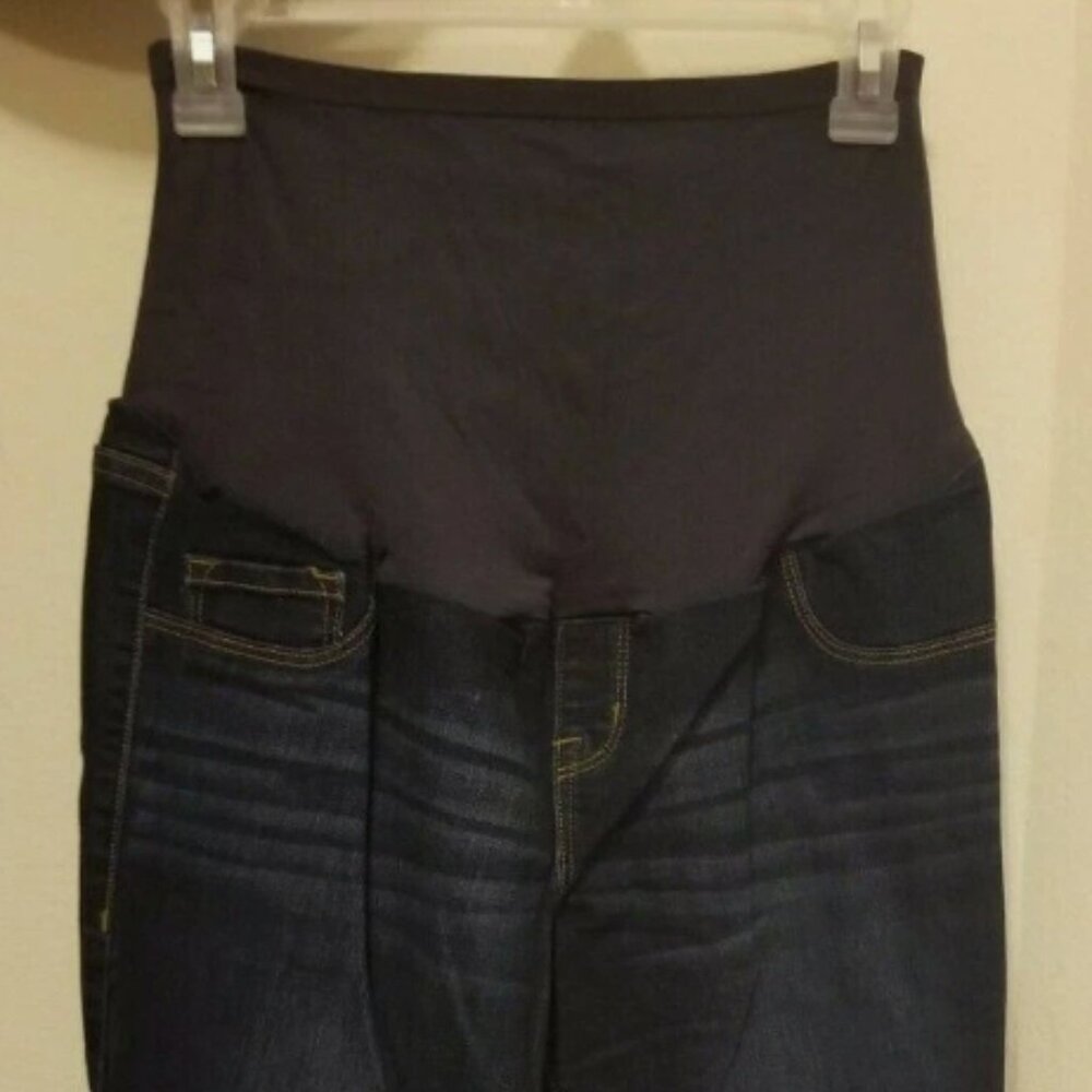 Old Navy Maternity full panel Rockstar dark wash skinny jeans 10 Long